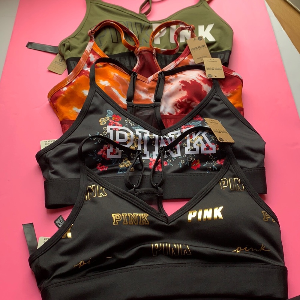 PINK VICTORIA’S SECRET SPORTS BRAS - Picture 1 of 11
